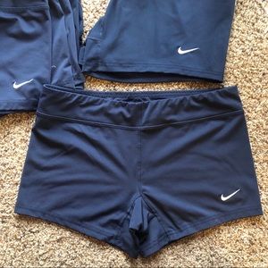 4 pair of navy blue spandex shorts